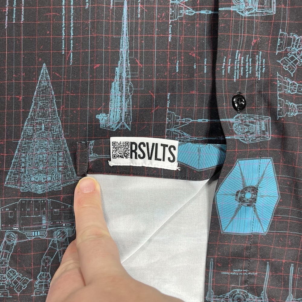 RSVLTS Star Wars shirt Men's 5XL Black Blue Quite Operational Kunuflex button up - Picture 10 of 16